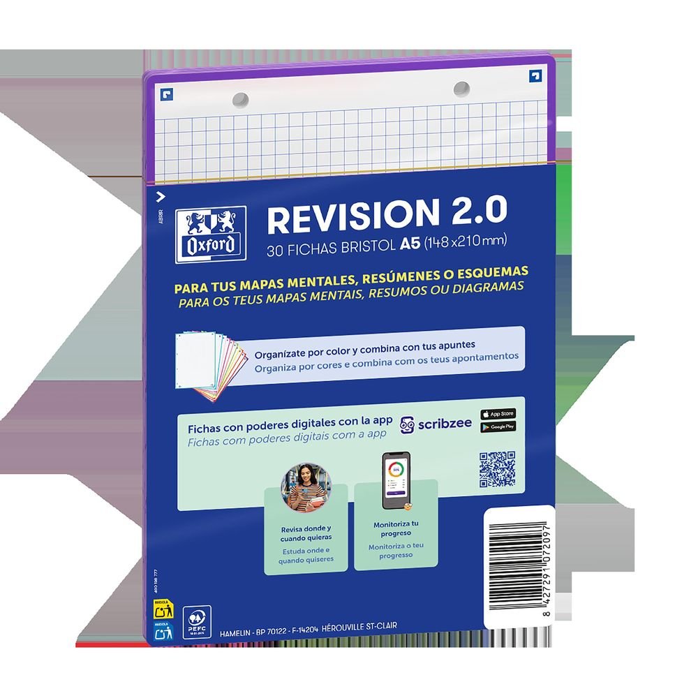 Bloc Espiral Estándar Liso 90g | Oxford | Cartón | Formato Estándar | Pack 1 Unidades