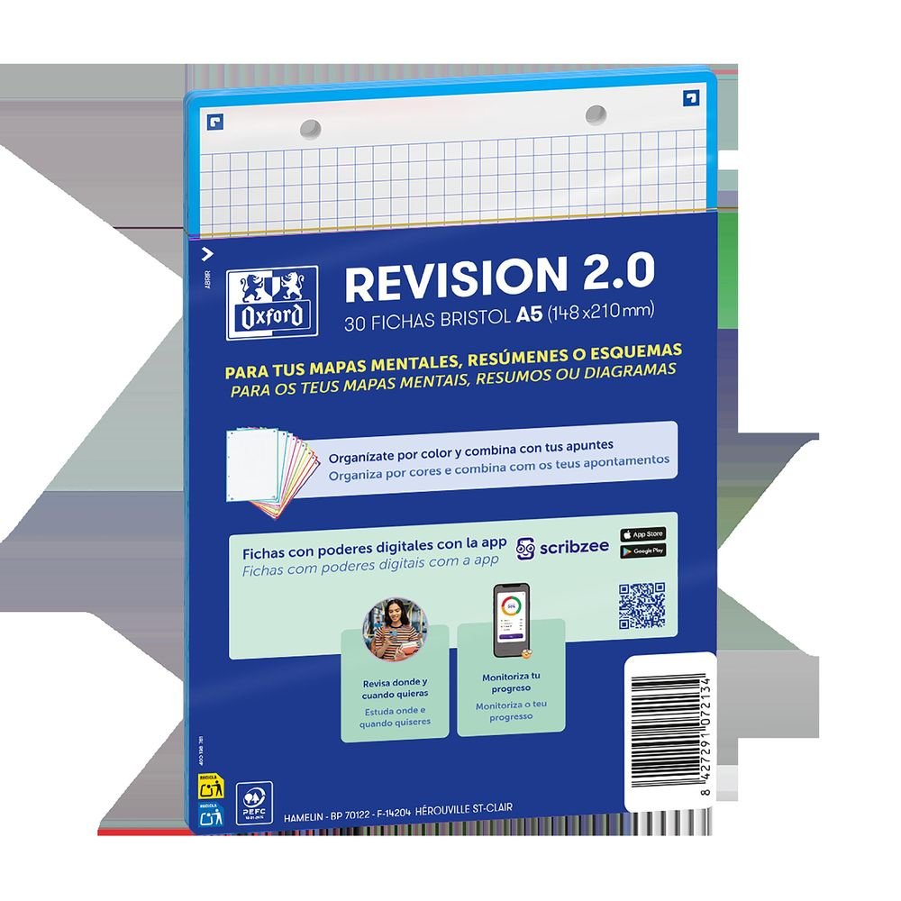 Bloc Espiral Estándar Liso 90g | Oxford | Cartón | Formato Estándar | Pack 1 Unidades