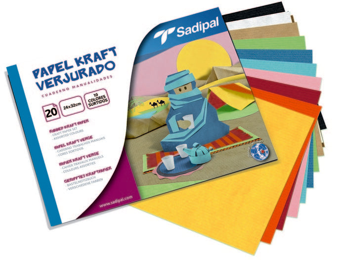 Bloc Manualidades 20 Papel Kraft Surtido Sadipal 32x24cm Imagen principal del producto