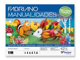 Bloc manualidades 10 cartulinas 185 g. colores surtidos 32x24cm