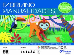BLOC MANUALIDADES CARTULINAS COLORES 10H | 10 UNIDADES | (SADIPAL)