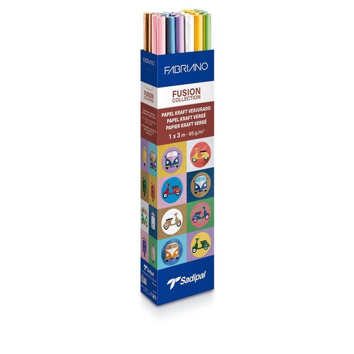 Expositor 30 Rollos Papel Kraft 1 x 3 m Fusion Surtidos Fabriano Imagen principal del producto