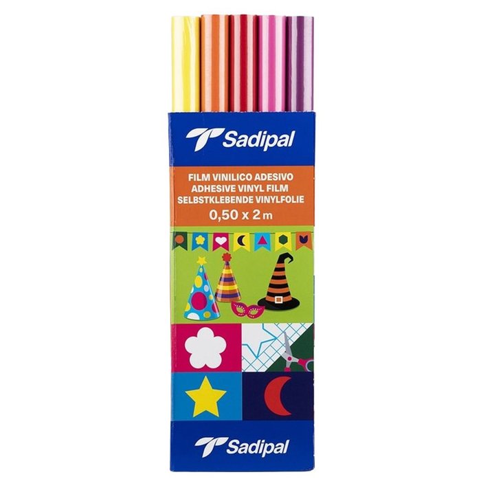 EXP, 24 FILM ADHESIVO COLORES BRILLO SURTIDOS 70M 0,50X2M | 1 UNIDADES | (SADIPAL) Imagen principal del producto