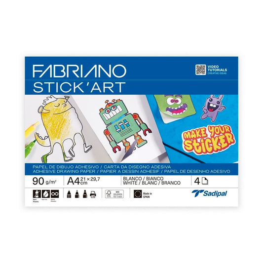 PAPEL DIBUJO SOBRE A4 STICK ART ADHESIVO | 1 UNIDADES | (SADIPAL)