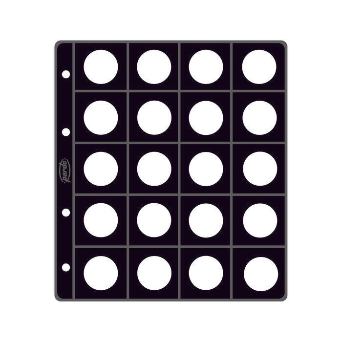 FUNDA MONEDAS 20 ALOJAMIENTOS PARA 2 EUROS DIAMETRO 28MM | 5 UNIDADES | (PARDO)