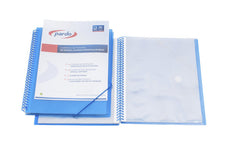 CARPETA 30 FUNDAS ESPIRAL GOMA PERSONALIZABLE AZUL | 1 UNIDADES | (PARDO)