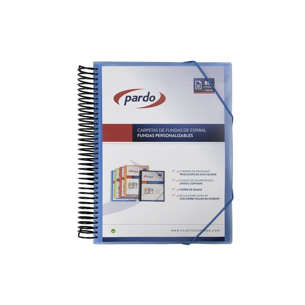 Carpeta A4 Espiral 80 Fundas Personalizable Azul Marca Pardo Imagen principal del producto