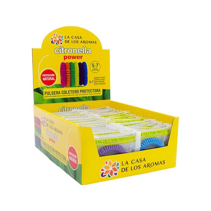 EXPOSITOR 42U PULSERA CITRONELA COLETERO COLORES SURTIDAS | CASA AROMAS/FLOR DE MAYO | ENVASE 42 UDS. UNIDAD | 8428390046408 Imagen principal del producto