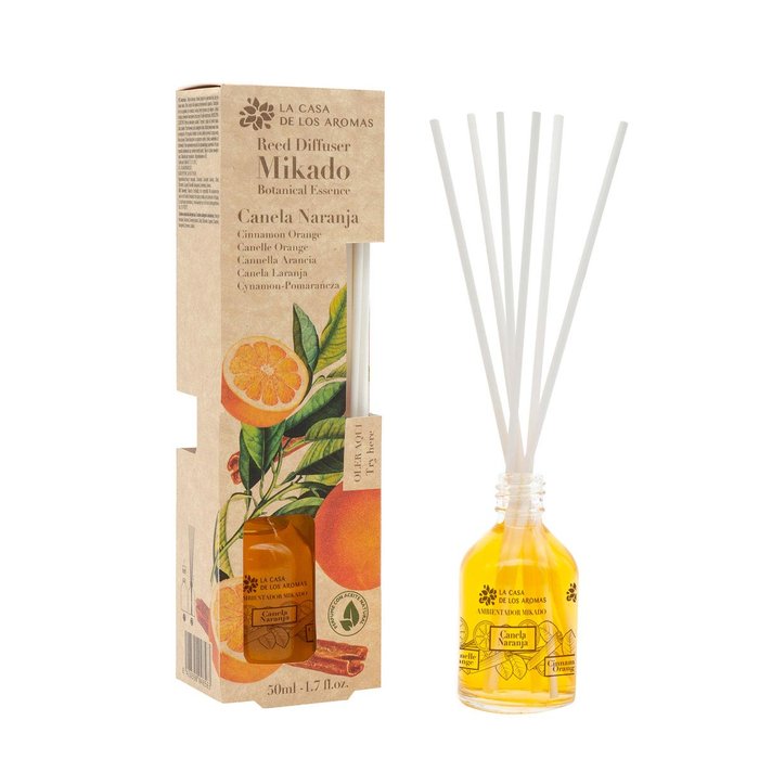 MIKADO BOTANICA 50ML CANELA Y NARANJA | CASA AROMAS/FLOR DE MAYO | ENVASE 6 UDS. UNIDAD | 8428390048563 Imagen principal del producto