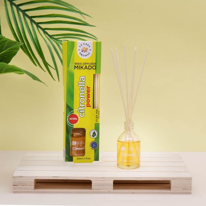 EXPOSITOR 6 MIKADO 50ML CITRONELA | CASA AROMAS/FLOR DE MAYO | ENVASE 6 UDS. UNIDAD | 8428390049744 Imagen principal del producto