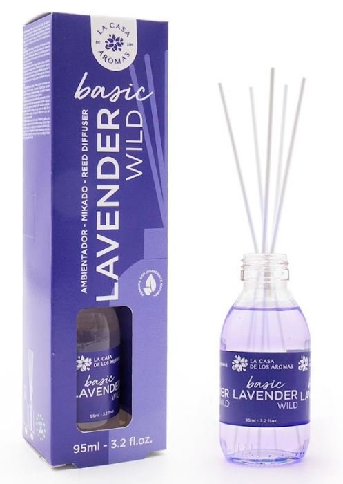 MIKADO BASIC LAVANDER WILD 95ML | CASA AROMAS/FLOR DE MAYO | ENVASE 16 UDS. UNIDAD | 8428390050382 Imagen principal del producto