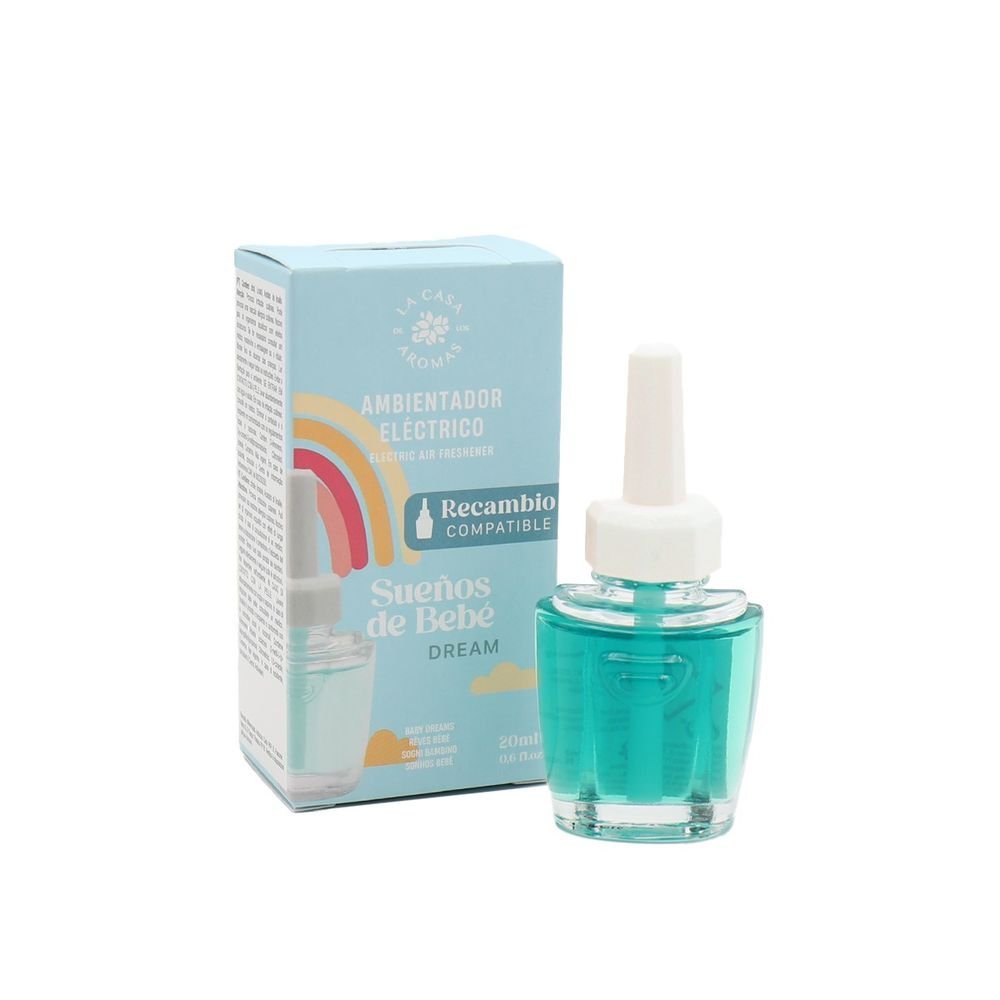 RECAMBIO AMBIENTADOR ELECTRICO SUEÑOS DE BEBE 20ML MIK | CASA AROMAS/FLOR DE MAYO | ENVASE 7 UDS. UNIDAD | 8428390064167 Imagen principal del producto