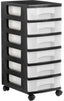 Torre de almacenaje 6 cajones negro con ruedas Archivo 2000