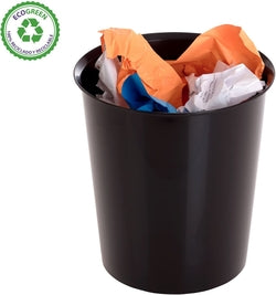 Papelera de Plástico Negra 18L Archivo 2000 para Oficina