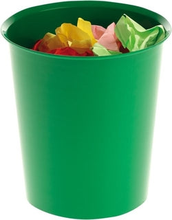 Papelera de plástico verde 18L Archivo 2000 para oficina y hogar