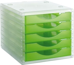 Módulo 5 Cajones Verde Translucido Archivo 2000 para organización