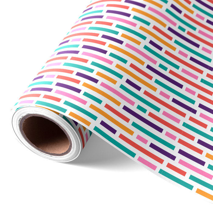 PAPEL REGALO BOBINA 31CM 2K LINEAS COLORES | WONDER WRAPPER | 1 UNIDAD | 8429640000607 Imagen principal del producto