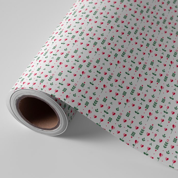 PAPEL REGALO BOBINA 31CM 2K FLORES CORAZONES | WONDER WRAPPER | 1 UNIDAD | 8429640000652
