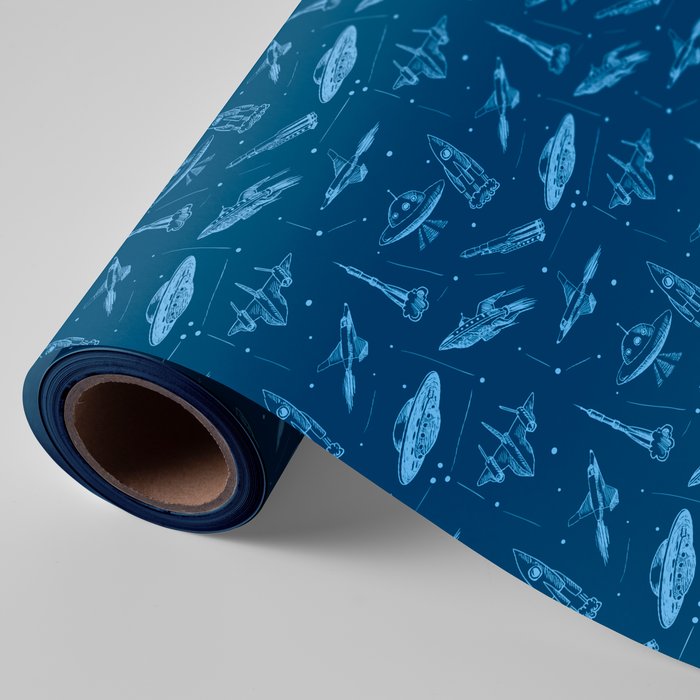 PAPEL REGALO BOBINA 31CM 2K INFANTIL NAVES ESPACIALES | WONDER WRAPPER | 1 UNIDAD | 8429640000676 Imagen principal del producto