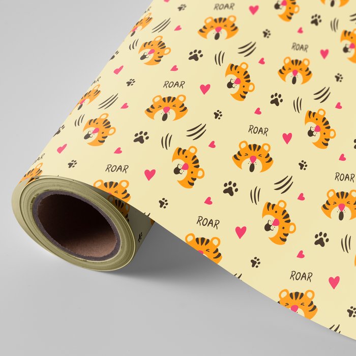 PAPEL REGALO BOBINA 62CM 4K INFANTIL TIGRES | WONDER WRAPPER | 1 UNIDAD | 8429640000706