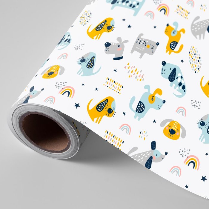 BOBINA PAPEL REGALO 62CM 4KG INFANTIL PUPPIES | WONDER WRAPPER | 1 UNIDAD | 8429640000768