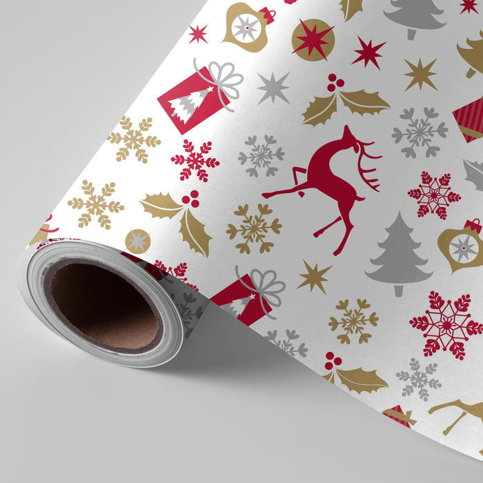 Papel regalo bobina Navidad ciervos Wonder Wrapper 62 cm