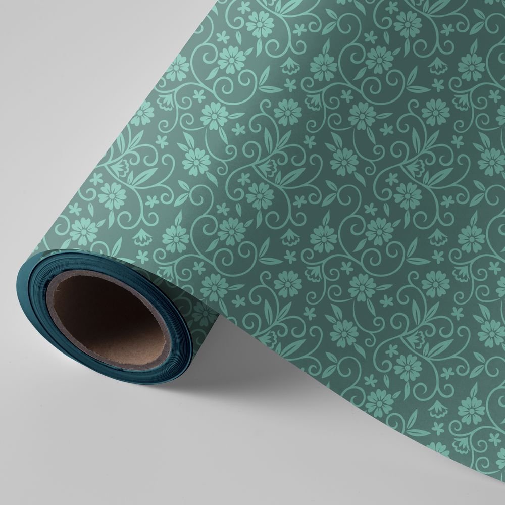 Papel regalo bobina 62 cm flores verdes WONDER WRAPPER Imagen principal del producto