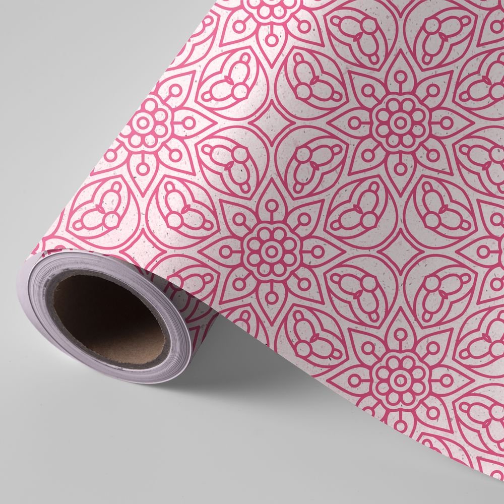 Papel regalo bobina 31 cm papel caña de azúcar mandala rosa WONDER WRAPPER Imagen principal del producto
