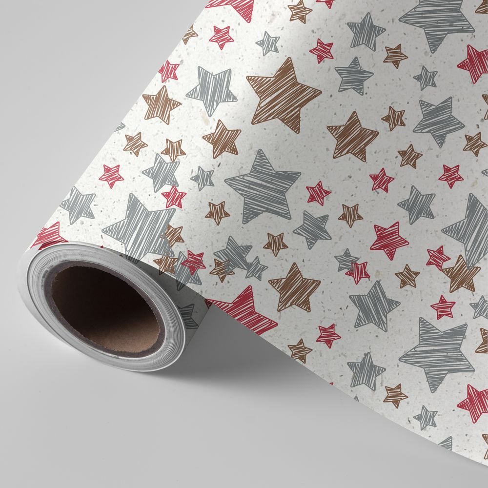Papel regalo bobina 31 cm papel caña de azúcar estrellas WONDER WRAPPER