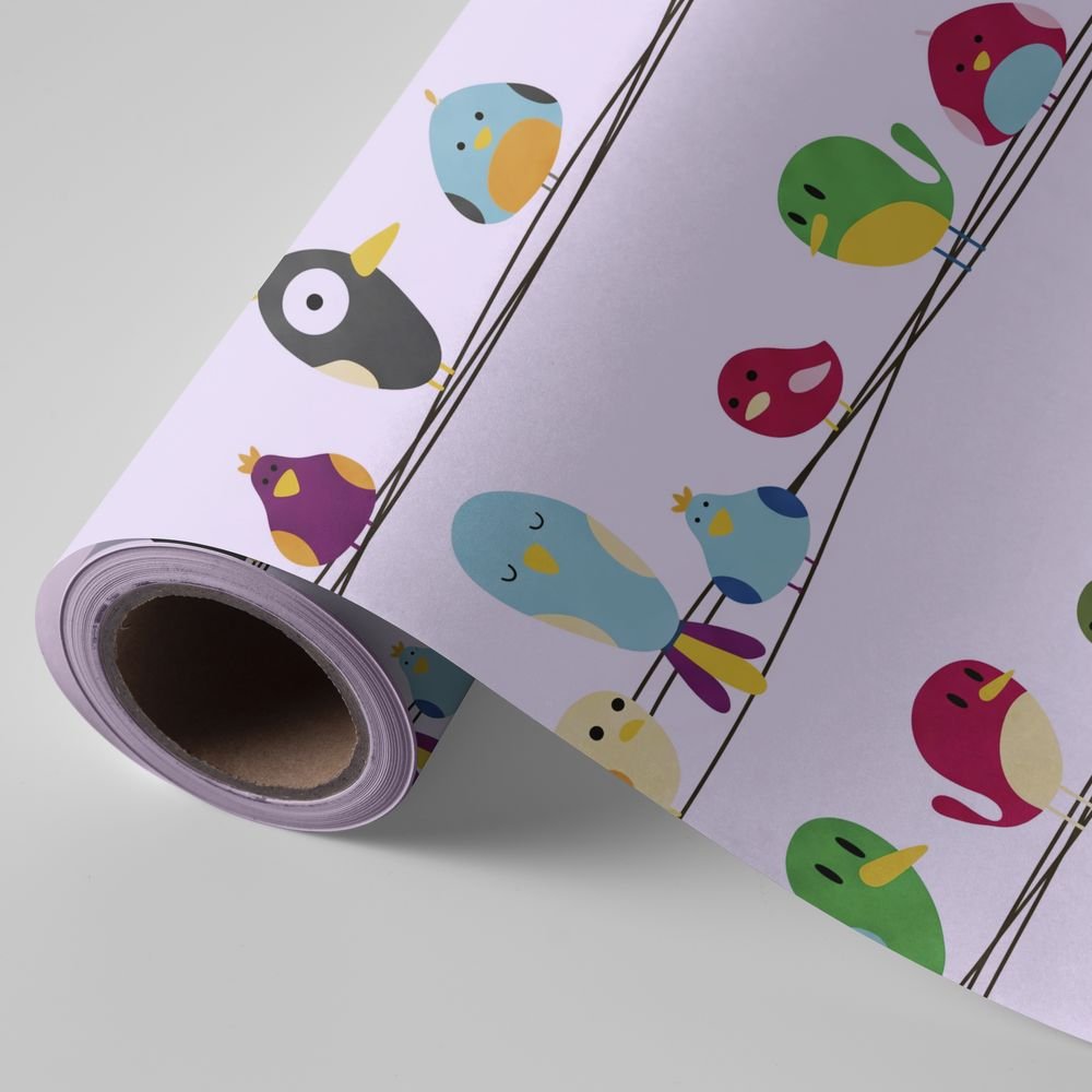 Papel regalo bobina 62cm infantil pajaritos Wonder Wrapper