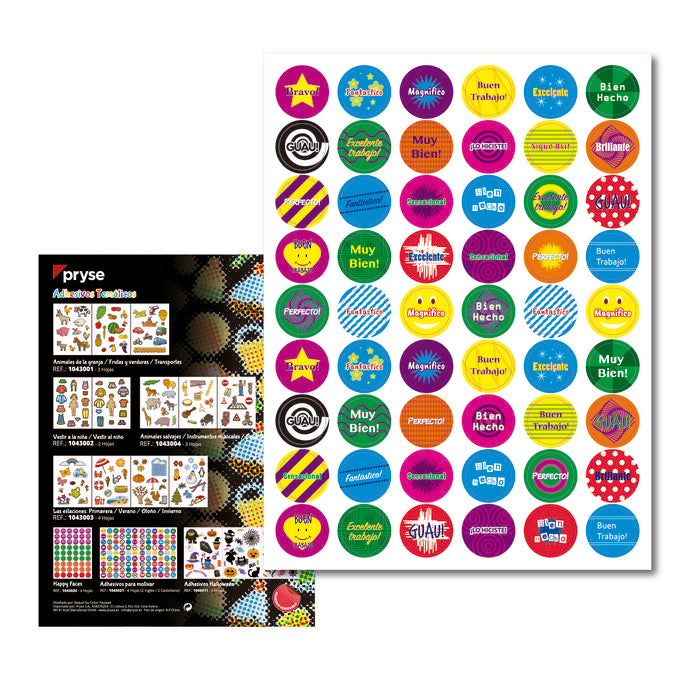 ADHESIVOS PARA MOTIVAR 4 HOJAS 2 INGLES Y 2 CASTELLANO 3021 | PRYSE, S,A, | ENVASE 12 UDS. UNIDAD | 8429640030215 Imagen principal del producto