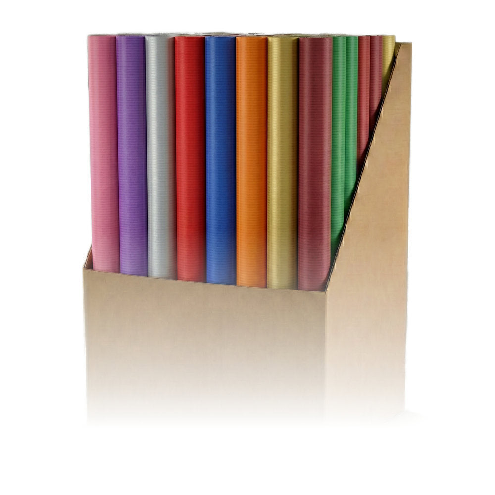 Expositor 50 Rollos Papel Regalo Kraft Verjurado Sur WONDER WRAPPER
