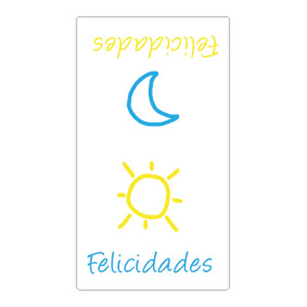 Rollo 300 Etiqueta Cierra Bolsas Felicidades Sol Luna WONDER WRAPPER