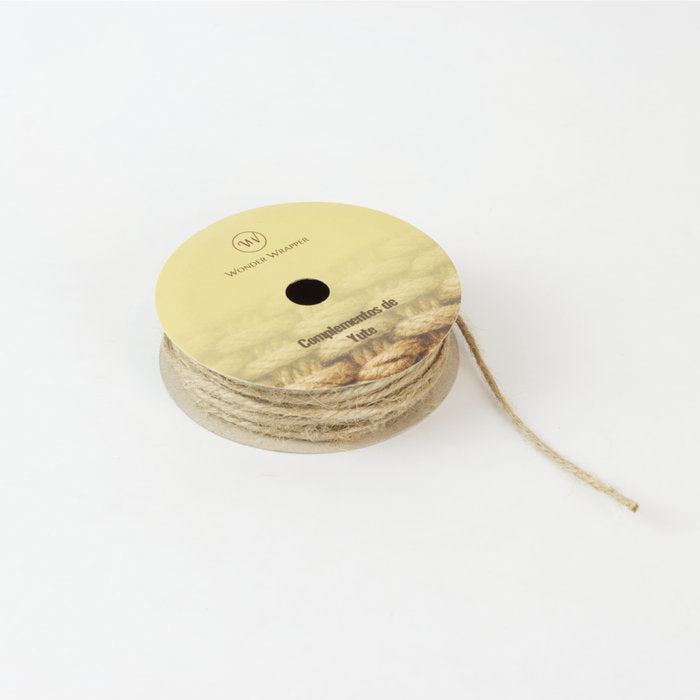 CORDON DE YUTE ROLLO 15MM 3 METROS NATURAL | WONDER WRAPPER | ENVASE 3 UDS. UNIDAD | 8429640329012