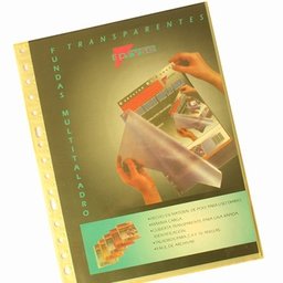 Pack 10 Fundas Multitaladro A4 Twill Amarillo PRYSE