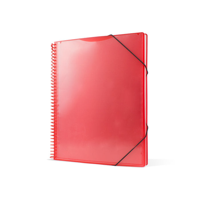 CARPETA ESPIRAL 40 FUNDAS A4 ROJA CON BOLSILLO | 1 UNIDADES | (PRYSE, S,A,)
