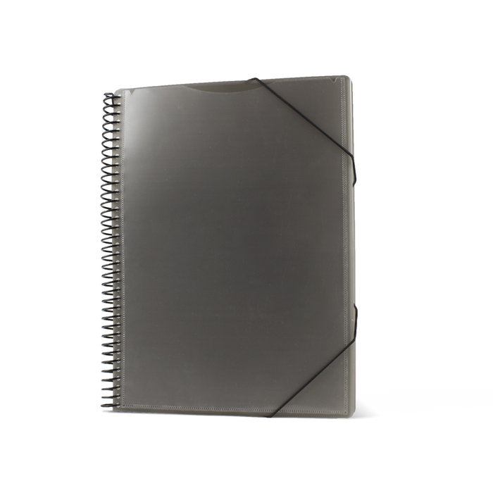 CARPETA ESPIRAL 50 FUNDAS A4 CON BOLSILLO NEGRA | 1 UNIDADES | (PRYSE, S,A,)