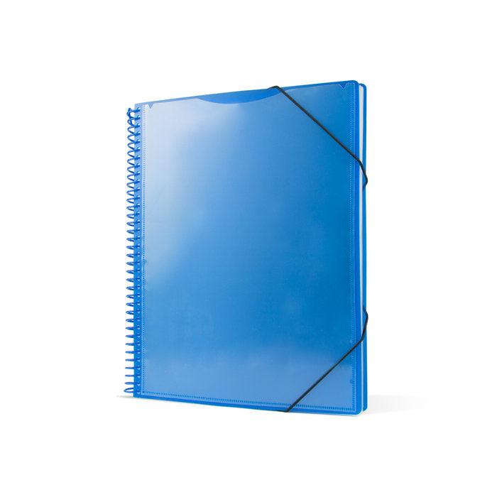 CARPETA ESPIRAL 50 FUNDAS A4 AZUL CON BOLSILLO | 1 UNIDADES | (PRYSE, S,A,)