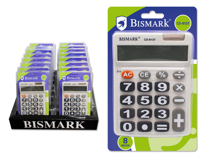 CALCULADORA 8 DIGITOS GRANDES 8137 | 1 UNIDADES | (POESSA BISMARK BASICO) Imagen principal del producto