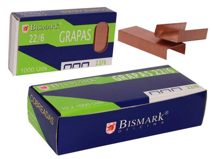 GRAPAS Nº 22/6 COBREADAS | 10 UNIDADES | (POESSA BISMARK BASICO) Imagen principal del producto