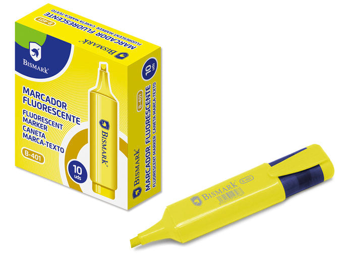 Rotulador Fluorescente Amarillo Bismark | Poessa Bismark Basico | Pack 10 Unidades Imagen principal del producto
