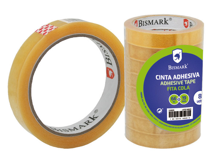 CINTA ADHESIVA BISMARK 66X19MM | 8 UNIDADES | (POESSA BISMARK BASICO) Imagen principal del producto