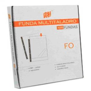 Funda multitaladro folio PP cristal 70 micras 100 unidades YES