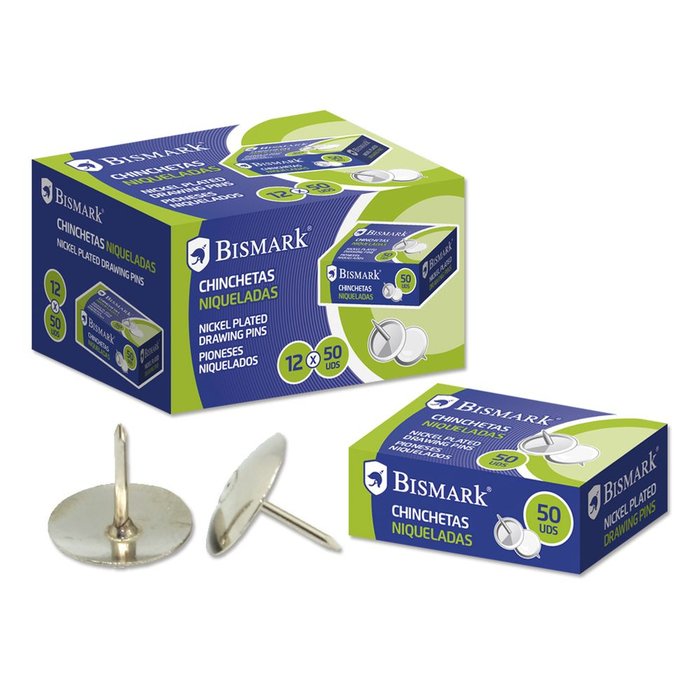 Chinchetas Niqueladas Caja 50 Uds. POESSA BISMARK BASICO Imagen principal del producto
