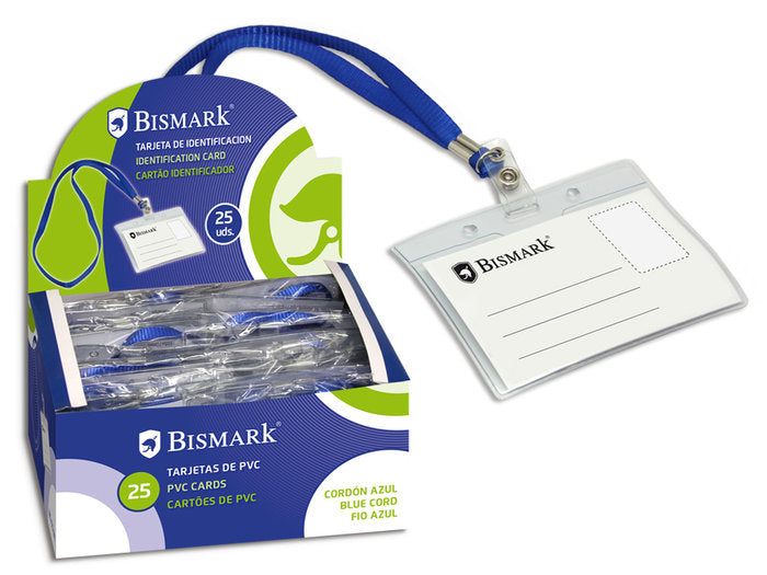 Tarjeta de Identificación Horizontal Azul Bismark Marca Poessa Bismark Básico