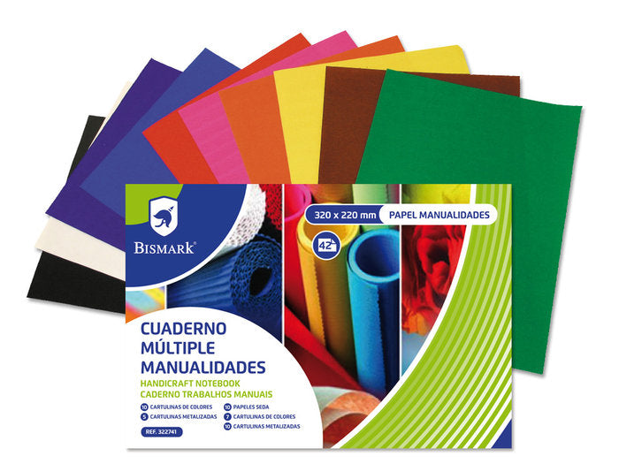 Bloc Espiral Estándar Liso 42H 90g | Poessa Bismark Basico | Cartón | Formato Estándar | Pack 12 Unidades