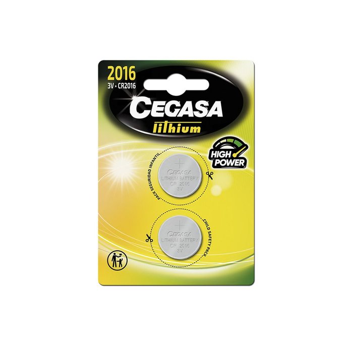 Blister 2 Pila Cegasa Litio Boton Cr2016 3V Bt Imagen principal del producto
