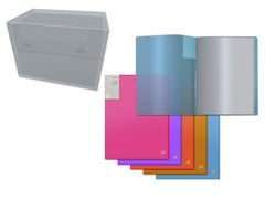 CARPETA PP NEON A4 60 FUNDAS TRANSPARENTE | 12 UNIDADES | (YES)