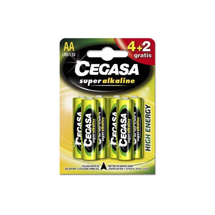 Blister 4+2 Pilas Cegasa Super Alcalina Aa LR6