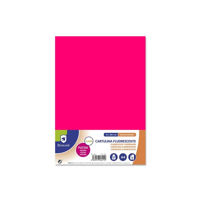 CARTULINA FUCSIA FLUOR A4 5H, | 1 UNIDADES | (POESSA BISMARK BASICO) Imagen principal del producto